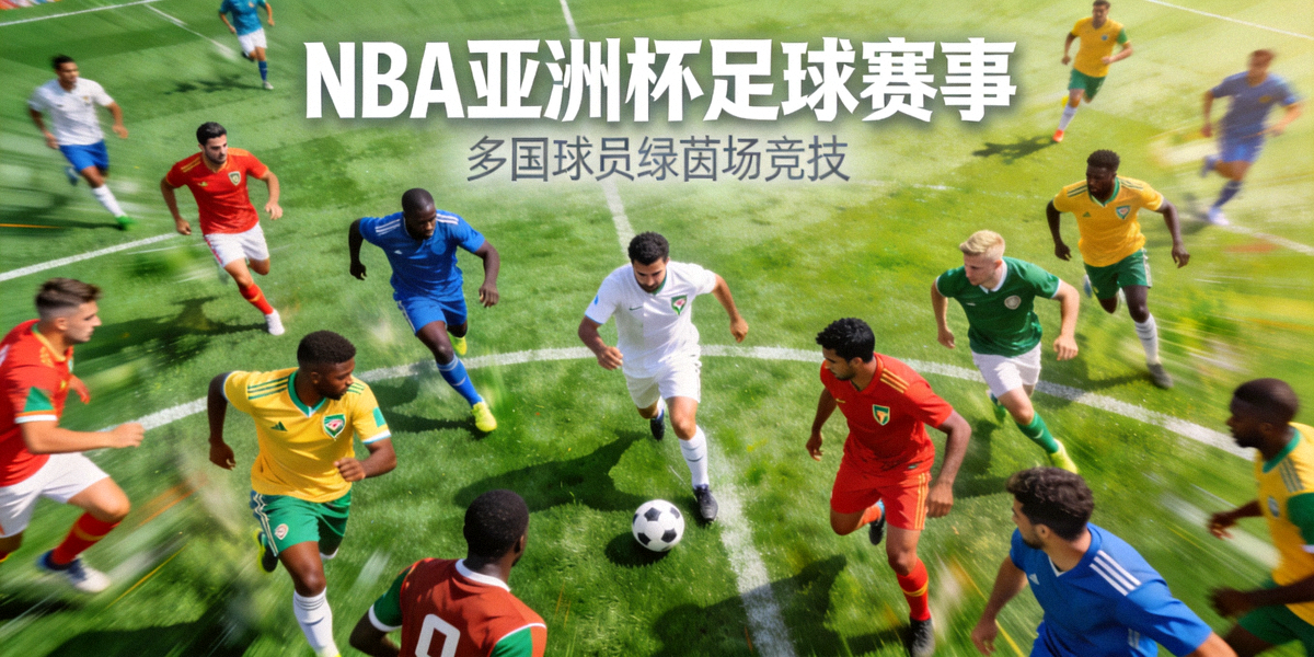 NBA亚洲杯足球赛事专题头图 - 多国球员在绿茵场上竞技的合成画面